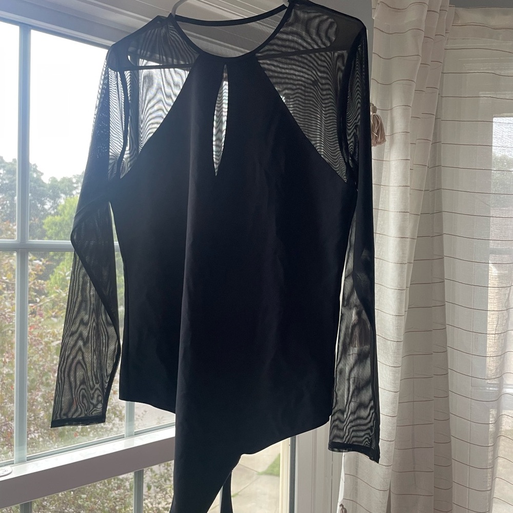 Abercrombie & Fitch Black Mesh Long-Sleeve Bodysuit